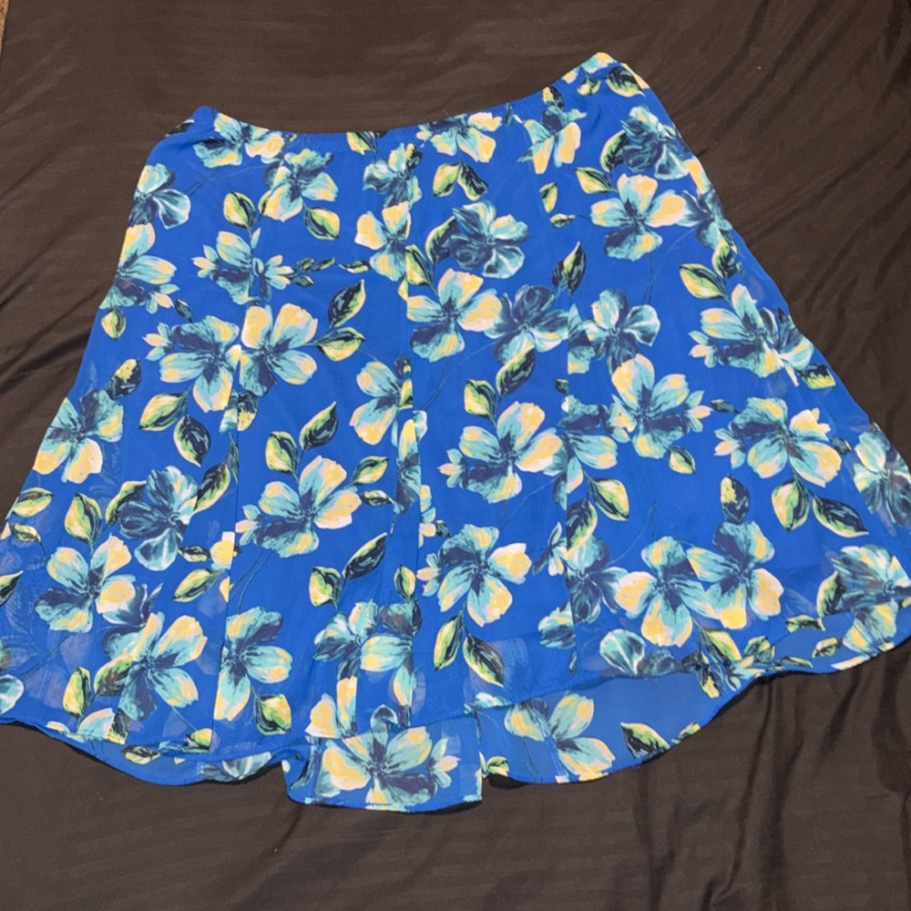 Blue floral skirt